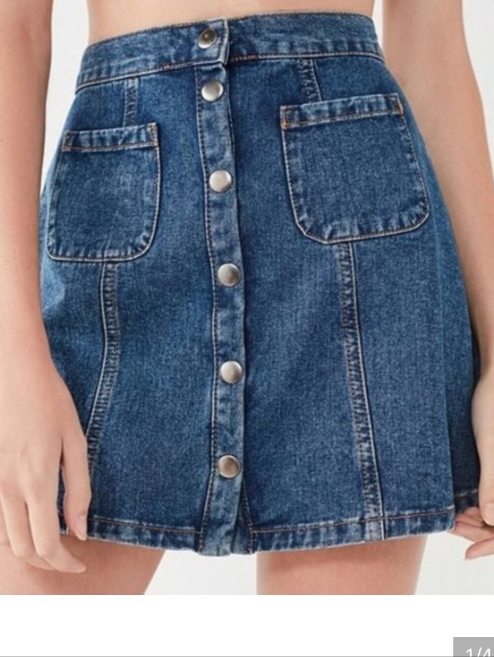 Urban Outfiters BDG Women's Blue Denim Button Front Skirt